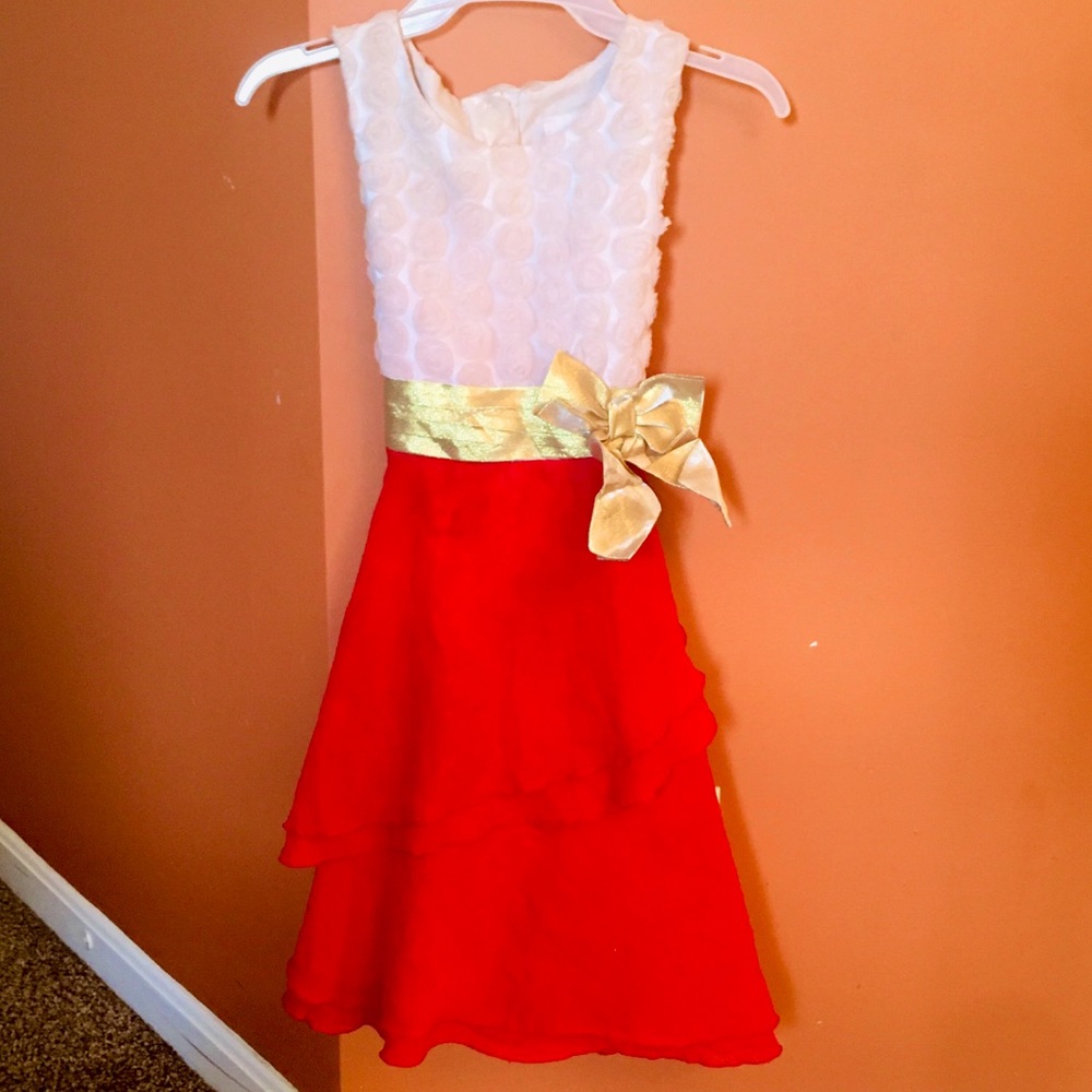 Red, White, and Gold Dress